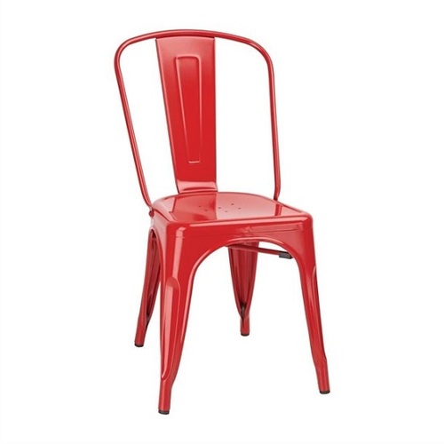 Bolero Red Steel Bistro Side Chair (Pack of 4) - GL330