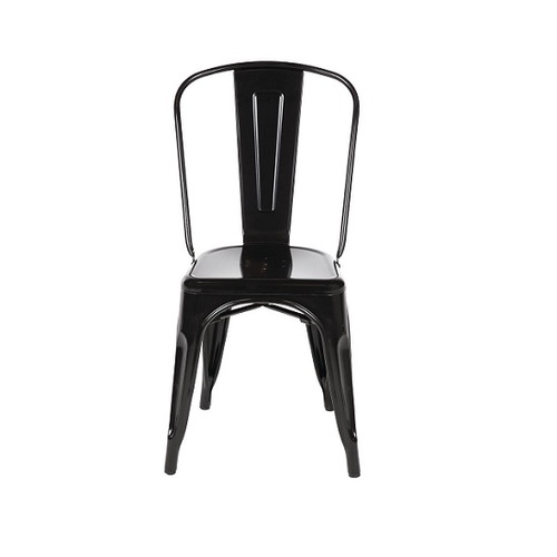 Bolero Black Steel Bistro Side Chair (Pack of 4) - GL331