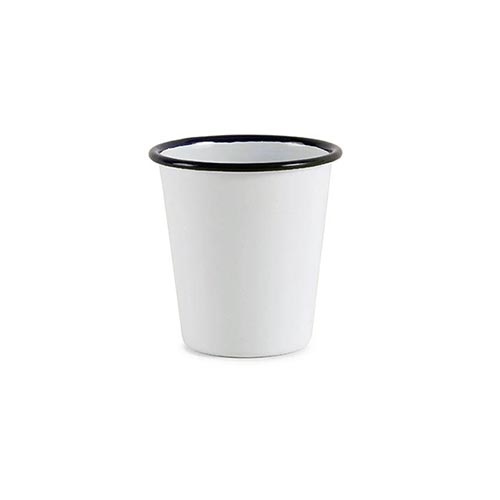 Enamel Tumbler 310ml White with Blue Rim (Box of 6) - GM515