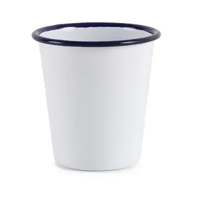 Enamel Tumbler 310ml White with Blue Rim (Box of 6) - GM515