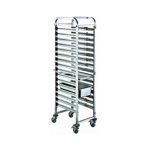 Chef Inox Gastronorm Trolley Stainless Steel  Fits 16 x 1/1 Trays, 380x550x1735mm - GN-602