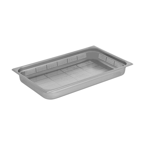 Chef Inox Perforated Gastronorm Pan - 18/10 1/1 Size 65mm - GNP-11065