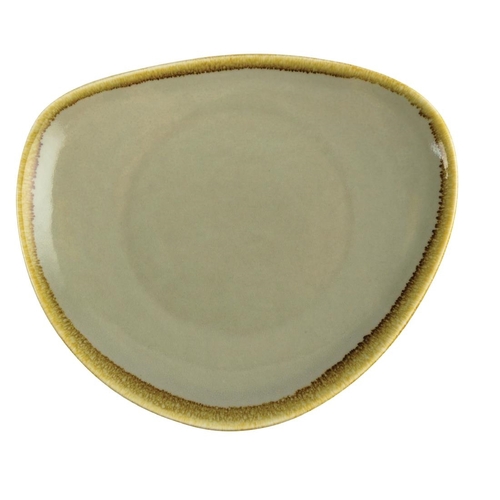 Olympia Kiln Moss Triangular Plate 230mm (Box of 6) - GP473