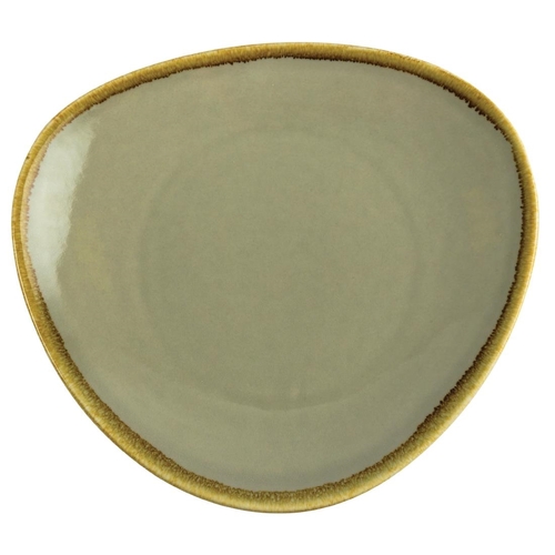 Olympia Kiln Moss Triangular Plate 280mm (Box of 4) - GP474