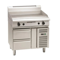 Waldorf GP8900G-RB - 900mm Gas Griddle with Refrigerated Base  - GP8900G-RB