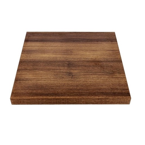 Bolero Pre-drilled Square Table Top Rustic Oak 600mm - GR324