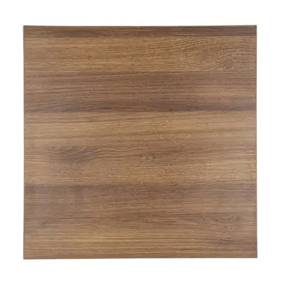 Bolero Pre-drilled Square Table Top Rustic Oak 600mm - GR324