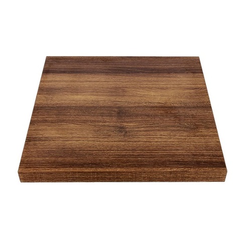 Bolero Pre-drilled Square Table Top Rustic Oak 700mm - GR330