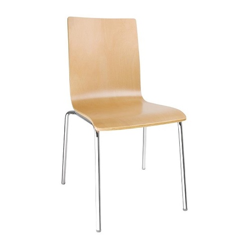 Bolero Square Back Side Chair Natural Finish (Pack of 4) - GR342