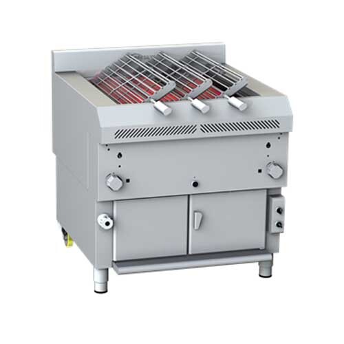 Gresilva GHPI R3/850 Horizontal 3 Position Compact Rotisserie Gas Grill On Base With Auto Fill Water Bath Feed - GRE.R3.A10