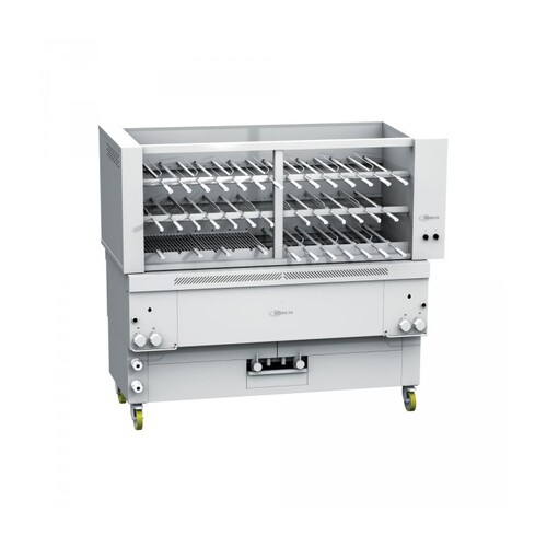 Gresilva GR40 Horizontal Multifuction Gas Rodizio Grill On Base With Auto Fill Water Bath Feed. Grilling Area 1496 x 478mm - 40 Rotating Spits - GRE.R40.A10