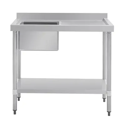 Vogue Single Bowl Sink R/H (90mm Drain) Drainer 1000mm - HC900