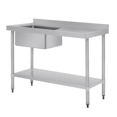 Vogue Single Bowl Sink R/H Drainer (90mm Drain) 1200mm - HC903