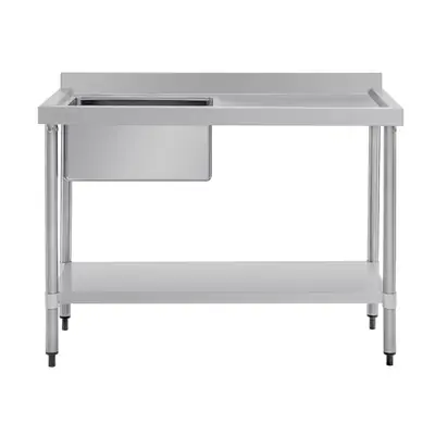 Vogue Single Bowl Sink R/H Drainer (90mm Drain) 1200mm - HC903