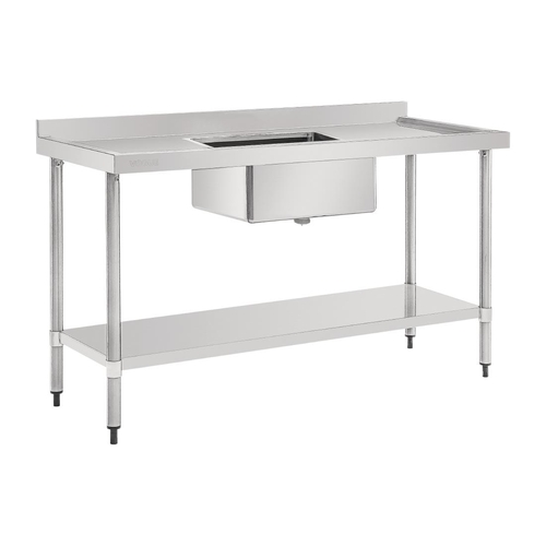 Vogue Single Bowl Sink Double Drainer (90mm Drain) 1500mm - HC906