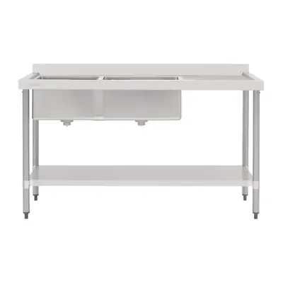 Vogue Double Bowl Sink R/H Drainer (90mm Drain) 1800mm  - HC907