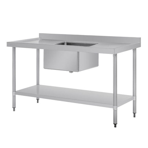 Vogue Single Bowl Sink Double Drainer (90mm Drain) 1500x700mm - HC918
