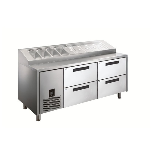 Glacian HPB1815DD - 4 Drawer Pizza Prep Fridge - HPB1815DD