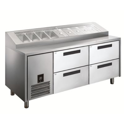 Glacian HPB1815DD - 4 Drawer Pizza Prep Fridge - HPB1815DD