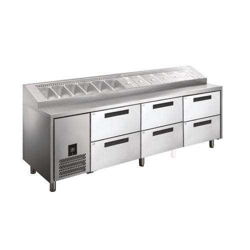Glacian HPB2476DD - 6 Drawer Pizza Prep Fridge - HPB2476DD