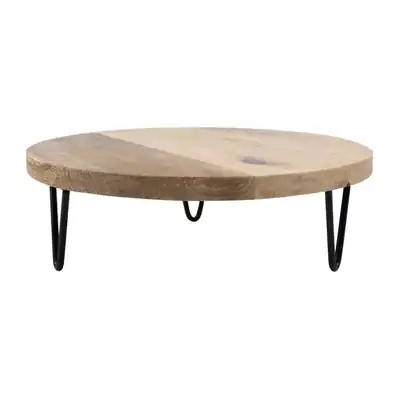 Olympia Round Display Stand Mango Wood with Metal Legs - 250x80mm - HY753