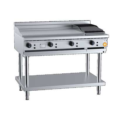 B+S K+ KBT-GRP9-CBR3 Combination 900mm Grill Plate & 300mm Char Broiler On Stand - KBT-GRP9-CBR3