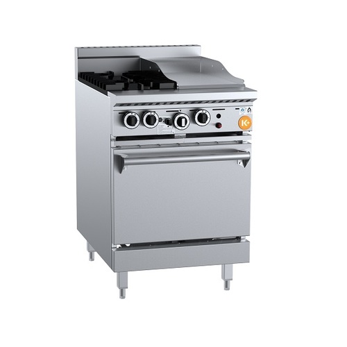 B+S K+ KOV-SB2-GRP3 Gas Two Open Burners & 300mm Grill Plate with Oven - KOV-SB2-GRP3