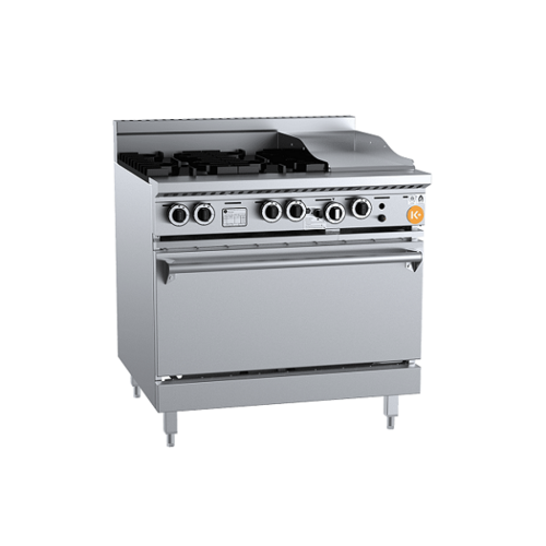 B+S K+ KOV-SB4-GRP3 Gas Four Open Burners & 300mm Grill Plate with Oven - KOV-SB4-GRP3