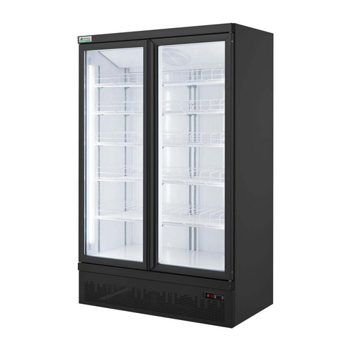 Thermaster LG-1000BGBMF - Double Glass Door Black Upright Supermarket Freezer - LG-1000BGBMF