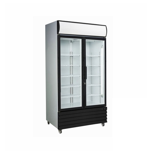 Thermaster LG-1000BP - Double Glass Door Upright Drink Fridge Black - 1000 Litres - LG-1000BP