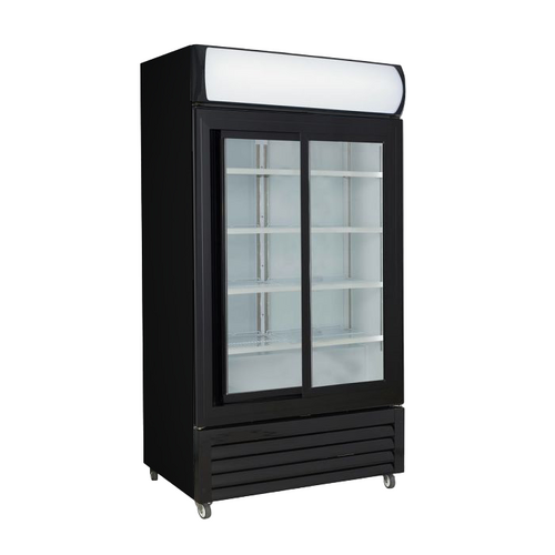 Thermaster LG-1000SDBP - Double Sliding Glass Door Upright Drink Fridge Black - 1000 Litres - LG-1000SDBP