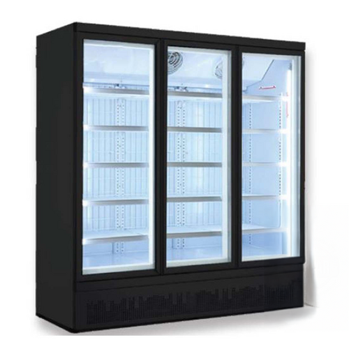 Thermaster LG-1500BGBM - Three Glass Door Black Colourbond Upright Supermarket Fridge Bottom Mounted  - LG-1500BGBM