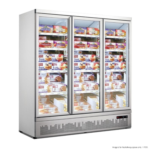 Thermaster LG-1500GBMF - Triple Glass Door Colourbond Upright Supermarket Freezer Bottom Mounted - LG-1500GBMF