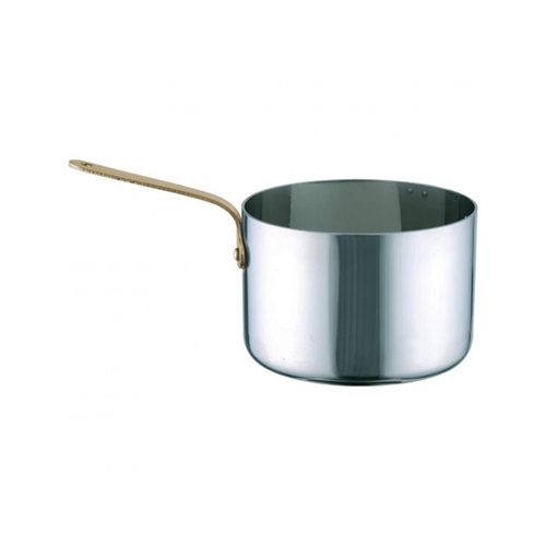 Chef Inox Miniatures - Saucepan 120x75mm 18/10 With Brass Handle (Box of 2) - MINI-07910