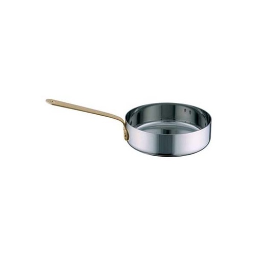 Chef Inox Miniatures - Frypan 100x30mm 18/10 With Brass Handle - MINI-07915
