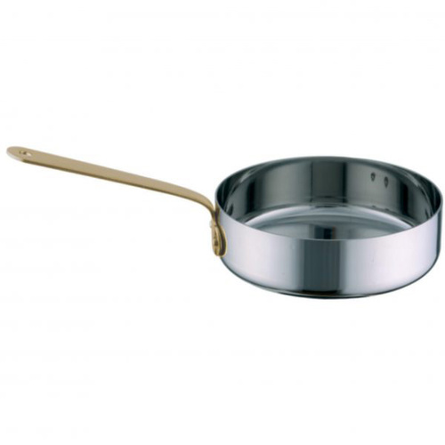 Chef Inox Miniatures - Frypan 120x35mm 18/10 With Brass Handle (Box of 4) - MINI-07917