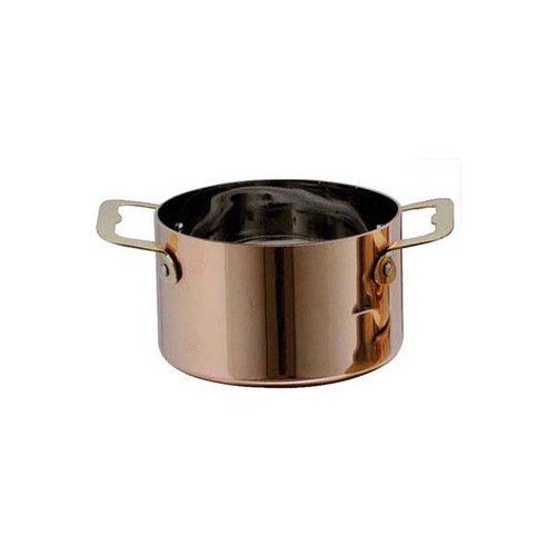 Chef Inox Miniatures - Casserole 90x45mm Copper With Brass Handle - MINI-07963