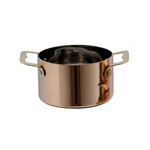 Chef Inox Miniatures - Casserole 90x60mm Copper Body Brass Handle - MINI-07965
