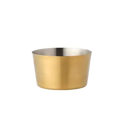 Chef Inox Brushed Brass Miniature Sauce Pan W/O Handle 140mm (Box of 6) - MINI-08298