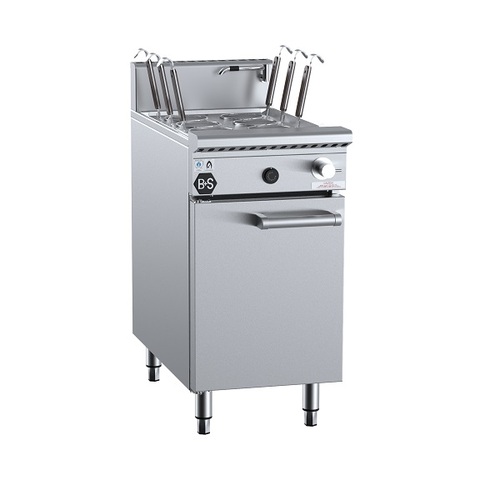 B+S Black NC-6 Gas Noodle Cooker 6 Baskets - NC-6