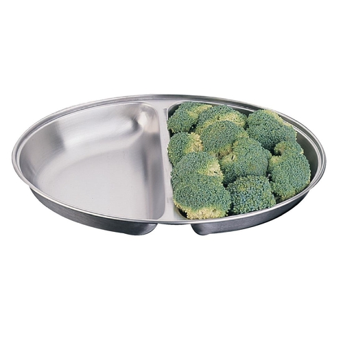 Oval Vegetable Dish St/St 2 division - 254mm 10" - P185