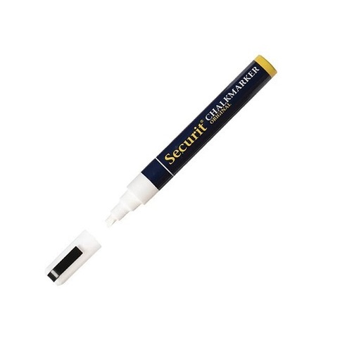 Securit Chalkboard Marker Pen 6mm Line White - P520