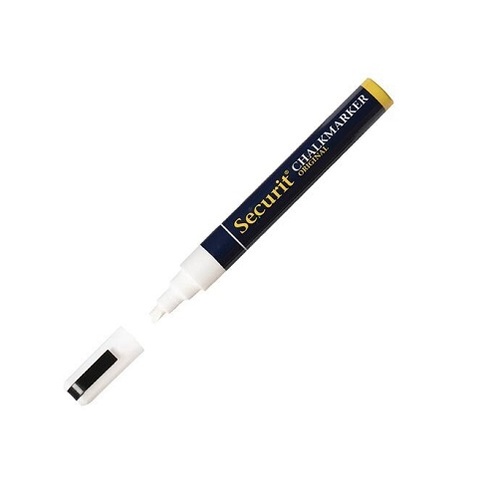 Securit Chalkboard Marker Pen 6mm Line - White - P520