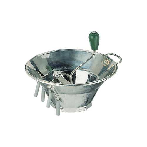Paderno Food Mill Tinned 310mm with 3 Blades 1.5/2.5/4mm - Green Handle - PD2573-31