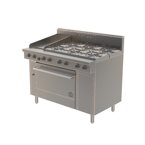 Goldstein PF12G628 6 Burner Gas Cooktop with Griddle and Oven