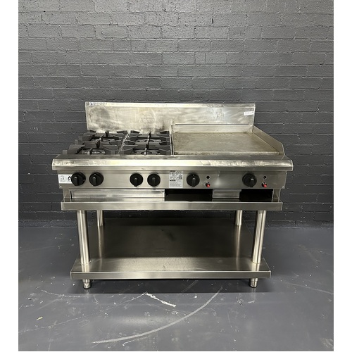 Pre-Owned Luus CS-4B6P - 4 Burner Gas Cooktop with 600mm Griddle on Stand - PO-1461
