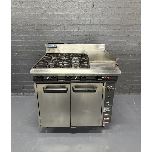 Pre-Owned Blue Seal G56C - 4 Burner Gas Cooktop/300mm Griddle with Convection Oven - PO-1763