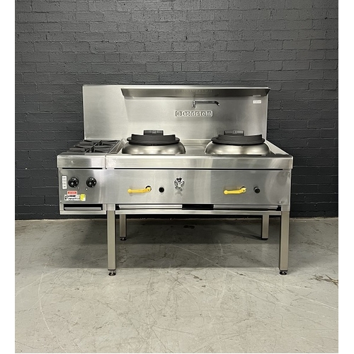 Pre-Owned Goldstein CWA-2B2 - 2 Hole Gas Wok with 2 Side Burners - LPG - PO-1810