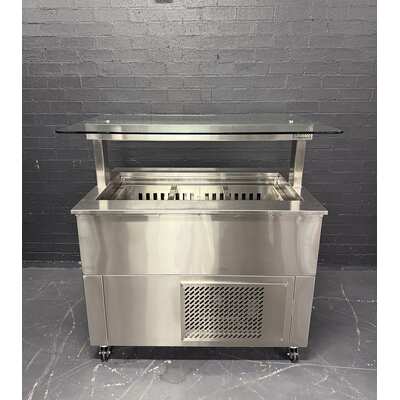 Pre-Owned Culinaire CR.CWCF.D.GSF.3 - 3 Module Refrigerated Island Buffet with Glass Gantry - PO-1938