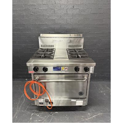 Pre-Owned Goldstein PFC428E - 4 Burner Wide Body Cooktop with Electric Convection Oven - PO-1958